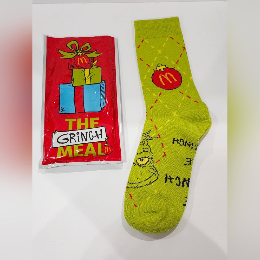 McDonald's 2025 THE GRINCH Socks Green Unisex Happy Meal Adult Christmas New